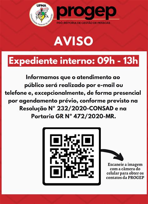 Progep Disponibiliza Qr Code Os Contatos Para Atendimento Via Telefone