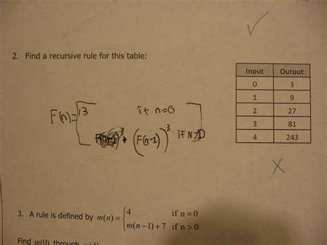 Recursive Quadratic Function Tables Equation