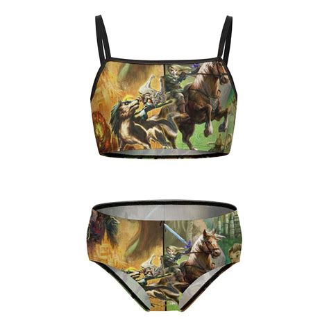 The Legend Of Zelda Girls Bikini Swimsuits Two Piece Beach Bathing Suit Swimwear 9 11Y 140cm