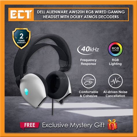 Dell Alienware AW520H RGB Wired Gaming Headset with Dolby Atmos ...