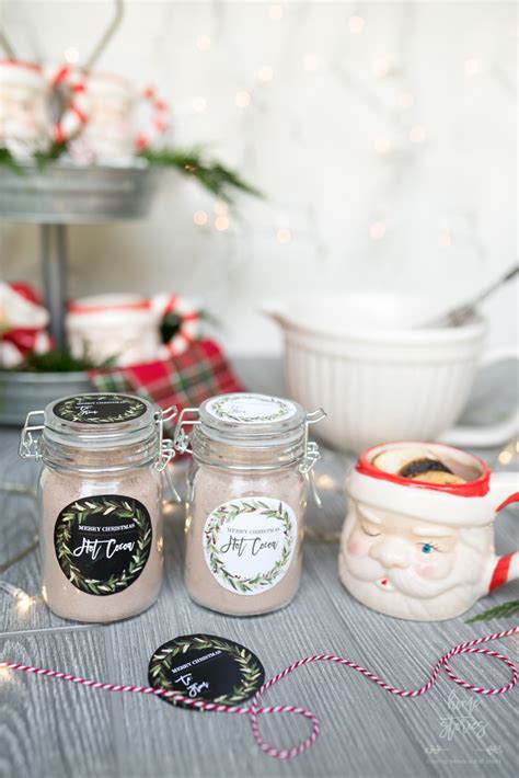 Hot Cocoa Mix Recipe Jar Gift With Free Christmas Printable