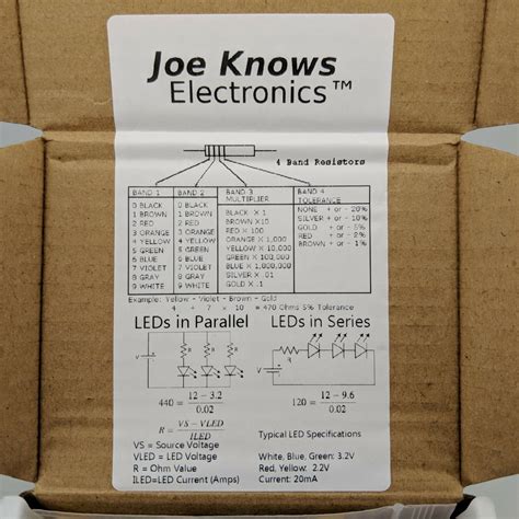 Joe Knows Electronics 14w Resistor Starter Kit 16 Values 400 Pieces