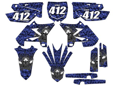 Fits Ufo Restyle Yz Flaming Gearhead Blue Senge Graphics