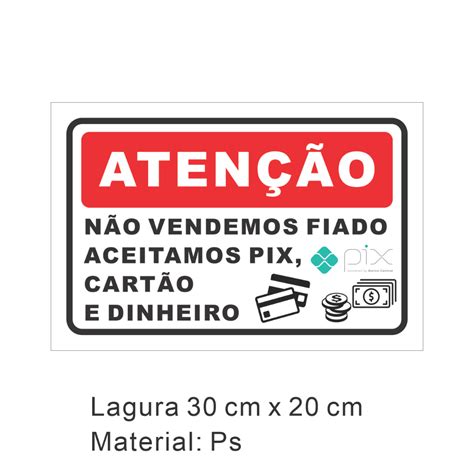 Placa Não Vendemos Fiado 30x20 cm Shopee Brasil