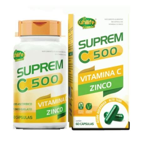 Suprem Vitamina C Zinco Unilife C Psulas Paiol Produtos