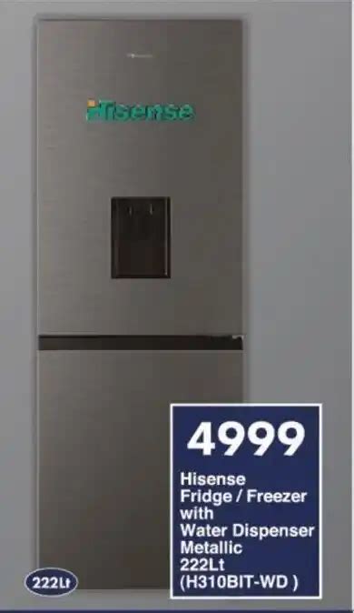 Hisense Fridge Freezer With Water Dispenser Metallic Lt Offer At