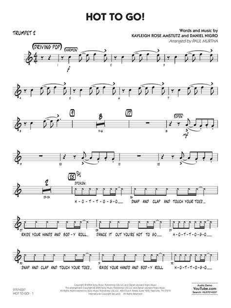 HOT TO GO Arr Paul Murtha Trumpet By Chappell Roan Sheet Music For Jazz Ensemble At
