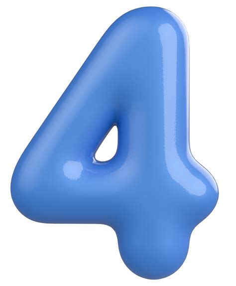 3d número 4 azul 11297727 PNG