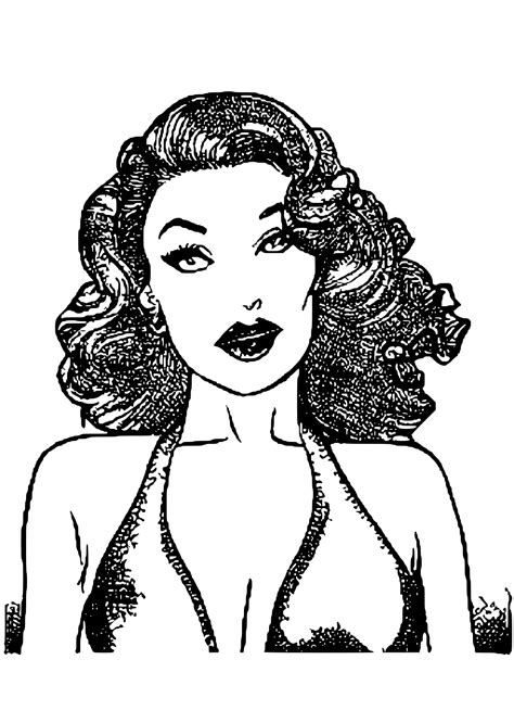 Halftone Shading Pinup Girl · Creative Fabrica