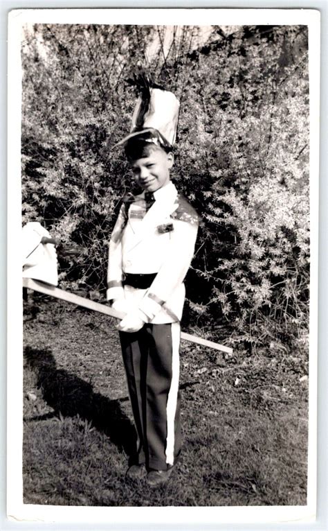 Vintage Photo Boy Majorette Uniform 1950's Found Art