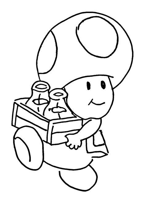 Toad from Super Mario Coloring Page - Free Printable Coloring Pages