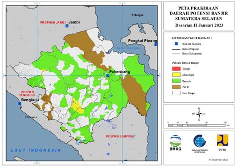 Prakiraan Daerah Potensi Banjir Dasarian Provinsi Sumatera Selatan