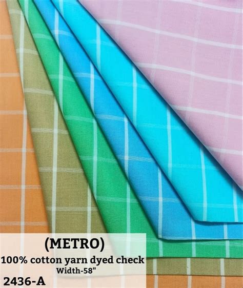 58 Metro 100 Cotton Yarn Dyed Check Shirting Fabric At Rs 105 Meter