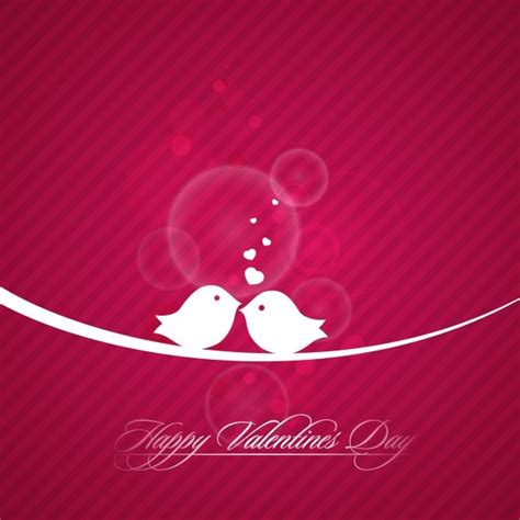 Free Vector | Valentine day birds card