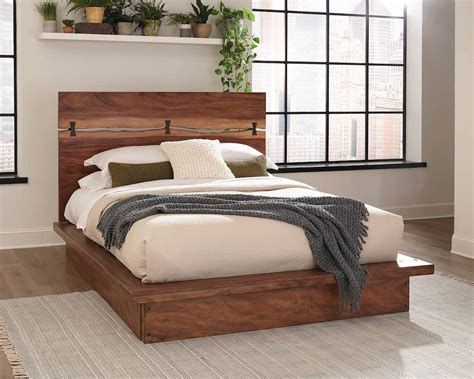 Madden Natural Smokey Walnut Bed KFROOMS Solid Walnut Wood Bed