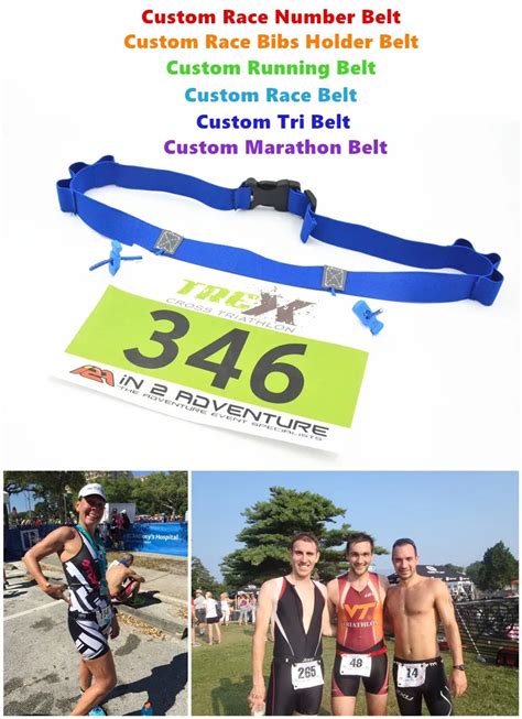 Triathlon Race Number Belt 6 Energy Gel Holders Marathon Run Race