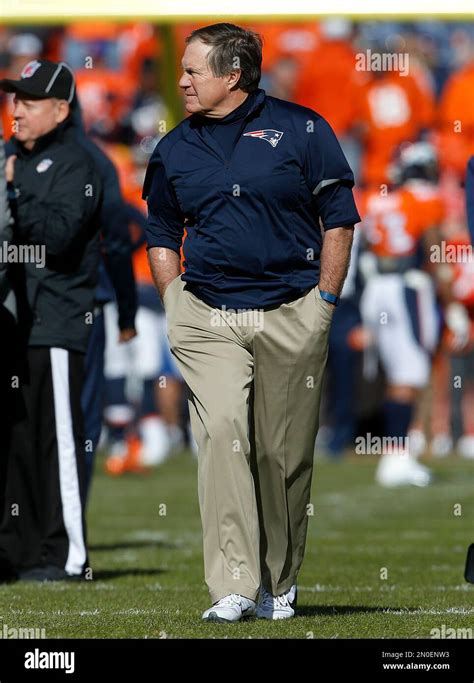 New England Patriots Head Coach Bill Belichick Walks On The Field