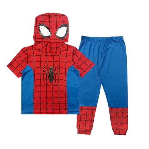 Pijama Movis Talla 8 Manga Corta con Capucha Diseño Spiderman Rojo