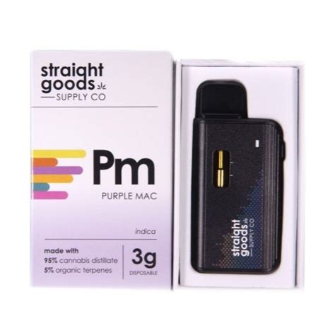 Straight Goods Supply Co Disposable Pen 3g Purple Mac Buy Weed