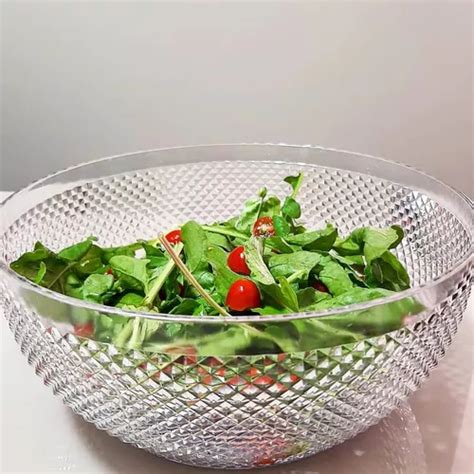 Saladeira Diamante Redonda Niquelart Transparente 25cm MercadoLivre