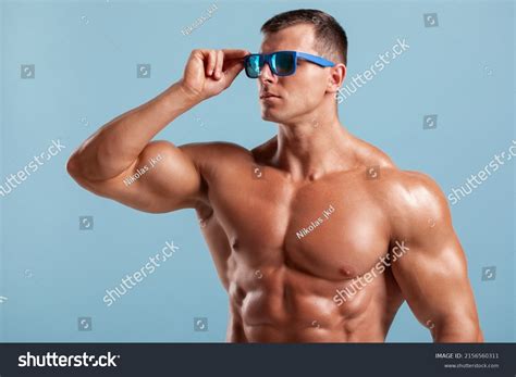 Handsome Muscular Man Sunglasses Naked Torso Stock Photo Shutterstock