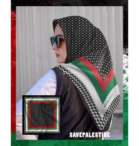 Jilbab Segiempat Motif Bendera Palestina Bahan Voal Di Kudus Tribun