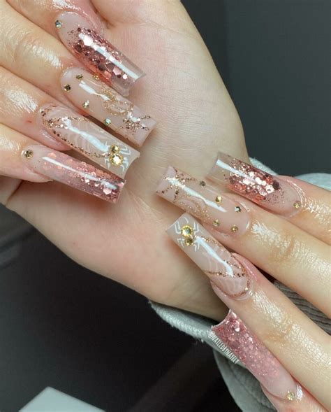 Pretty Rose Gold Nails With Diamonds Nail Designs Daily