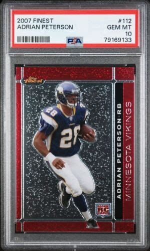 Topps Finest Refractor Adrian Peterson Vikings Rc Rookie Psa