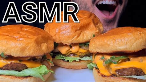 Asmr Cheeseburgers Eating Sounds No Talking Mukbang Youtube