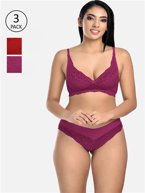 Buy StyFun Women Pack Of Self Design Lace Lingerie Set Lingerie Set For Women Myntra