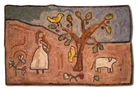 Morning Walk Rug Hook Pattern On Monk S Cloth By Mad Hen Primitives