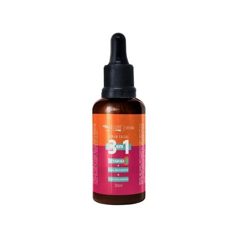 Sérum Facial 3 em 1 Vitamina C Rosa Mosqueta Ácido Hialurônico 30ml Max