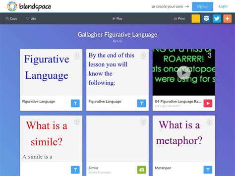 Blendspace Gallagher Figurative Language Unit Plan For 3rd 6th Grade Lesson Planet