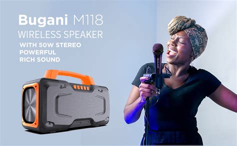 BUGANI M118 Altavoz Bluetooth potente altavoz inalámbrico portátil