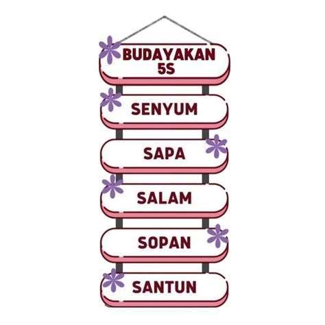 jual poster gantung budayakan  senyum sapa salam sopan santun edukasi