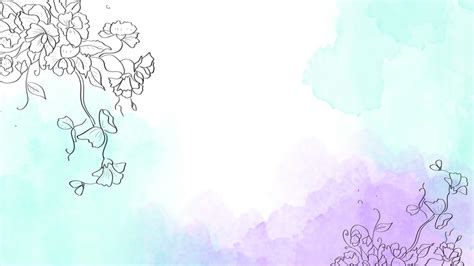 Flower Nature Blooming Blue Pastel Watercolor Powerpoint Background For