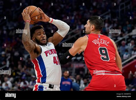 Detroit Pistons Forward Saddiq Bey Runs Into The Defense Of