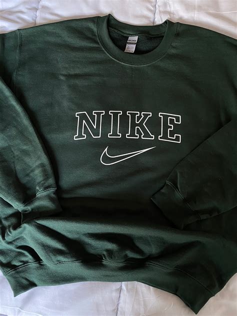 Forest Green Vintage Nike Crewneck Nike Sweatshirt Oversized Etsy