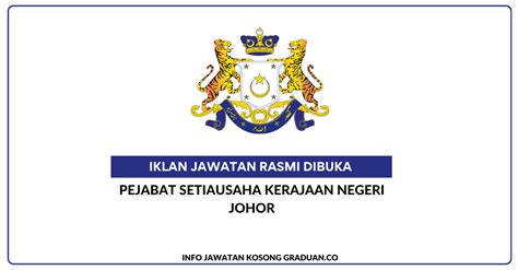 Permohonan Jawatan Kosong Pejabat Setiausaha Kerajaan Negeri Johor