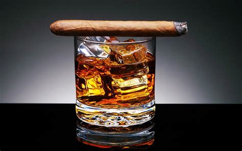 Hd Wallpaper Cognac Cigars Smoking Drinking Glass Smoke Alcohol