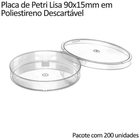 Placa De Petri Lisa Em Poliestireno Descart Vel X Mm Pacote