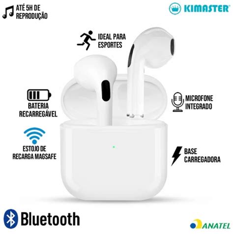 FONE BLUETOOTH TWS300 BRANCO KIMASTER DCM INFO Computadores E