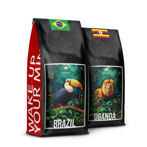 Kawa Ziarnista Kg Wie O Palona Brazylia Uganda Arabica Blue