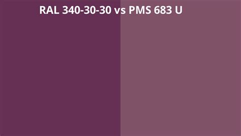 RAL 340 30 30 Vs PMS 683 U RAL Colour Chart UK