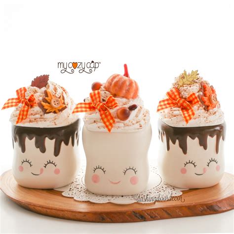 Marshmallow Mug Topper Fall Pumpkin Faux Whipped Cream Topper Fall