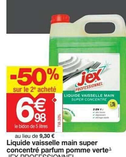 Promo Liquide Vaisselle Main Super Concentr Parfum Pomme Verte Jex