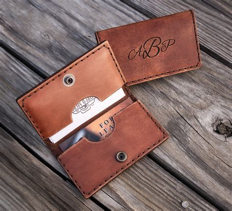 Personalized Leather Business Card Holder