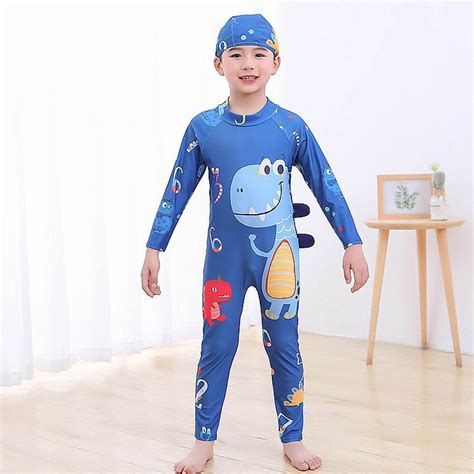 Boys One Piece Swimsuit and Hat Kid Water Sport Short Swimsuit UPF 50