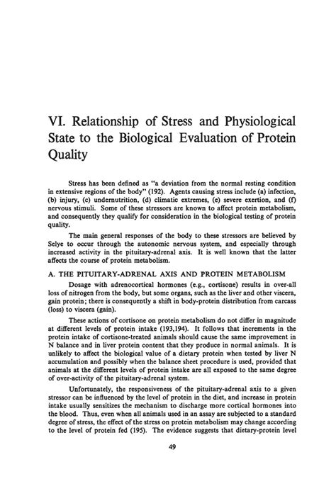 Relationship Of Stress And Physiological State To The Biological