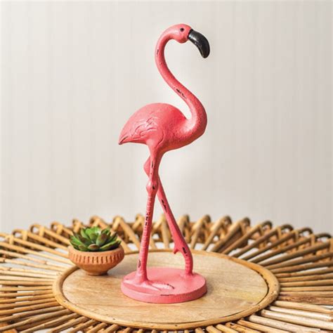 Pink Flamingo Cast Iron Statue Indoor Outdoor Home Decor Etsy